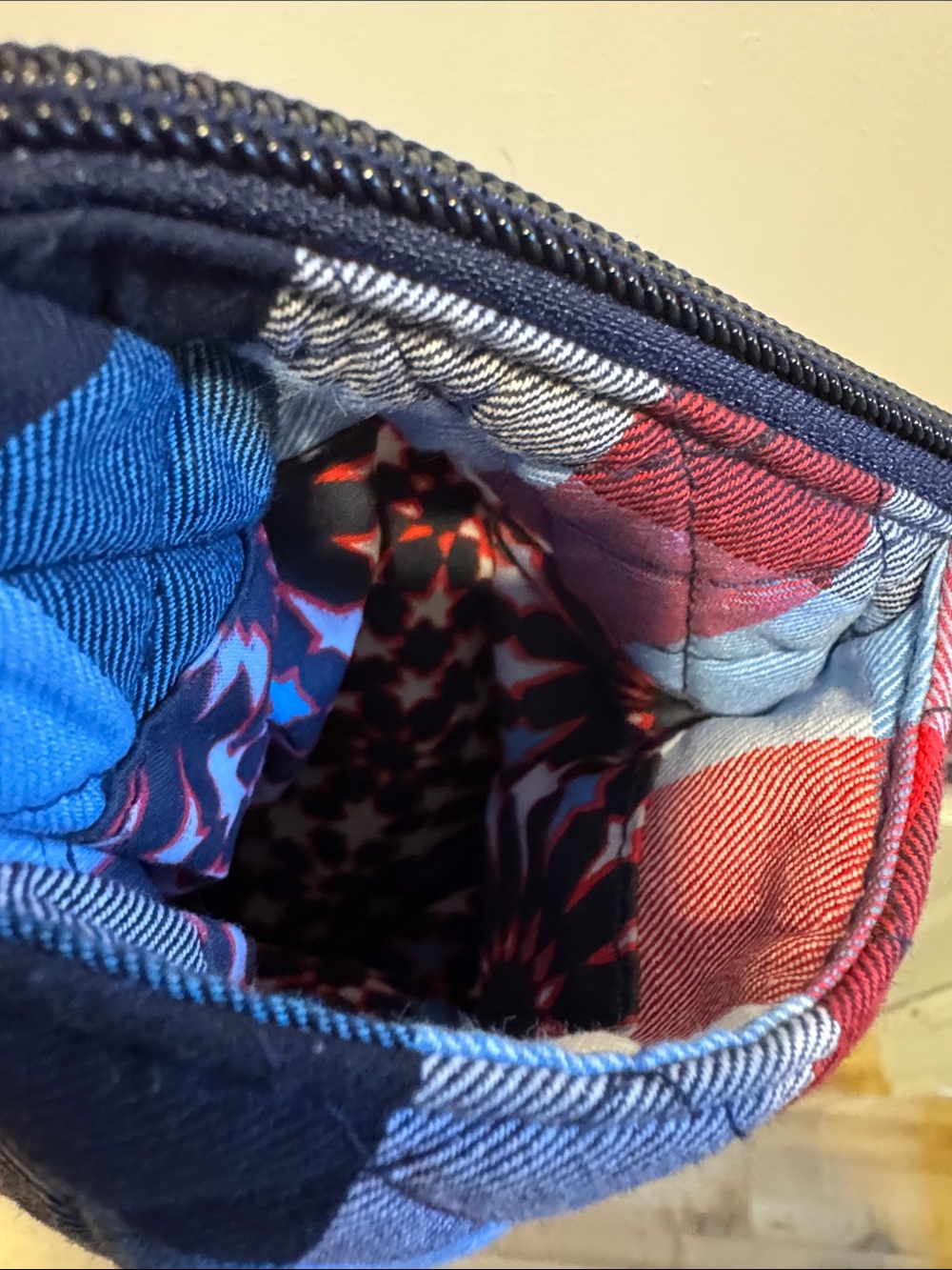 Vera Bradley Quilted Plaid Shoulder Bag - Red, Blue & White - Picture 5 of 6